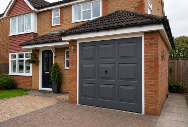 Garage door after painting, showing a smart refreshed finish