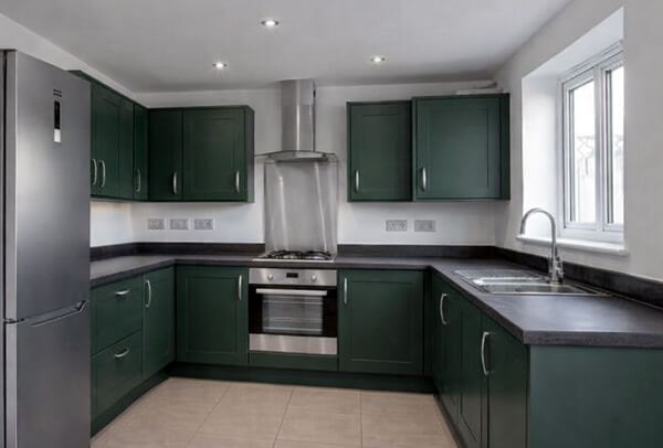 Refreshed kitchen cupboard doors after painting in Milton Keynes