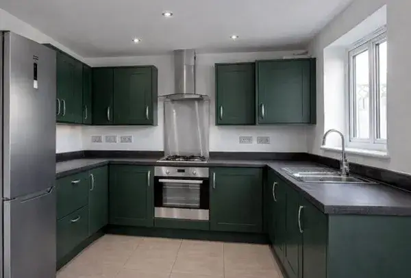 Refreshed kitchen cupboard doors after painting in Milton Keynes