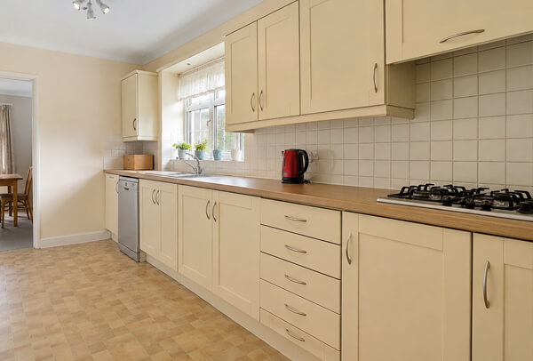 Kitchen cupboards before a colour change
