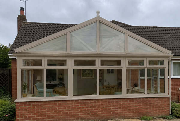 Conservatory after choosing a balanced frame colour in Dunstable