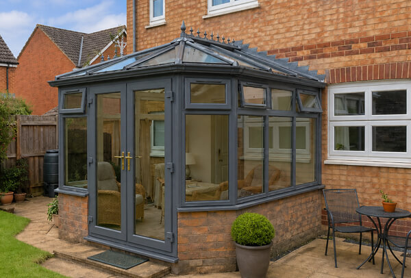 Conservatory in Luton after painting, with a cleaner and more modern appearance