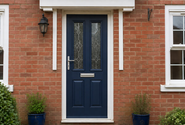 Front door in Luton after painting, showing a smart entrance with a fresh modern finish