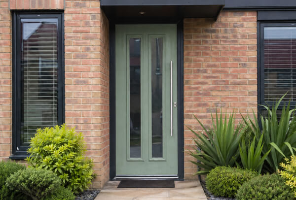 Front door in Luton after a colour change, showing a modern shade chosen for the home