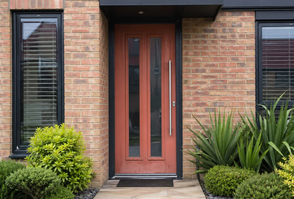 Front door in Luton before a colour change, showing a plain and dated entrance