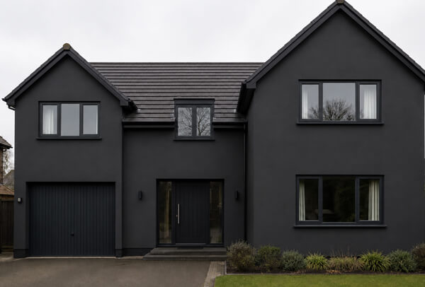 House exterior in Luton after washing following roof and gutter cleaning