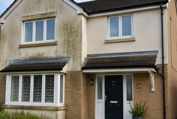 House exterior in Luton before cleaning shown for a house washing photo quote
