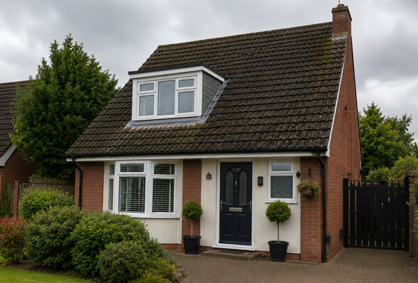 Luton roof before cleaning shown for a photo quote
