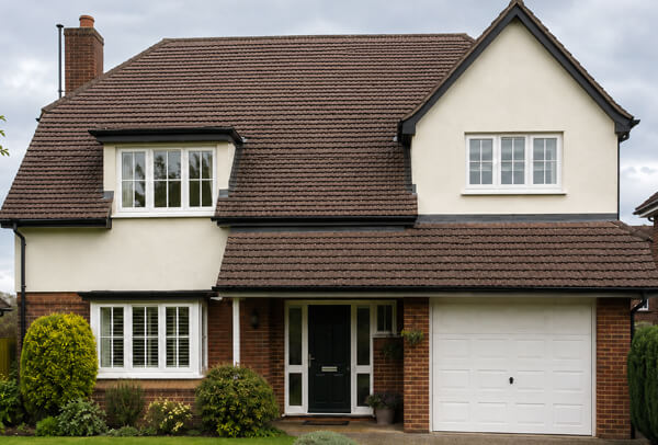 Luton house roof after cleaning with improved kerb appeal