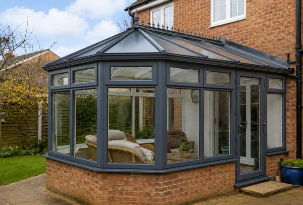 Conservatory in Oxford after painting, with updated frames and a fresher look