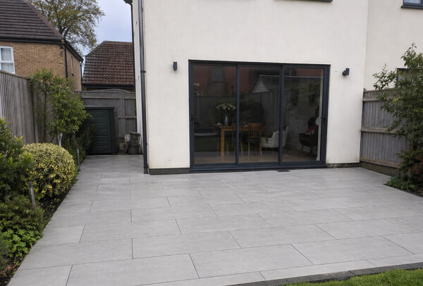 Patio in Northampton after deep cleaning, looking brighter and more usable