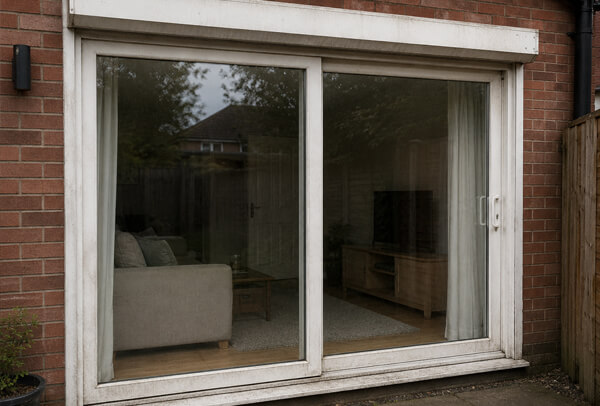 Window frames before exterior colour coordination in Dunstable