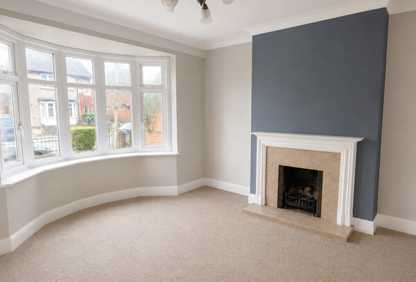 Room in Bedford after painting with a fresh wall colour and tidy finish