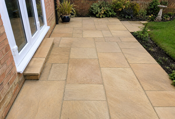Patio in Bedford after cleaning with a cleaner brighter surface
