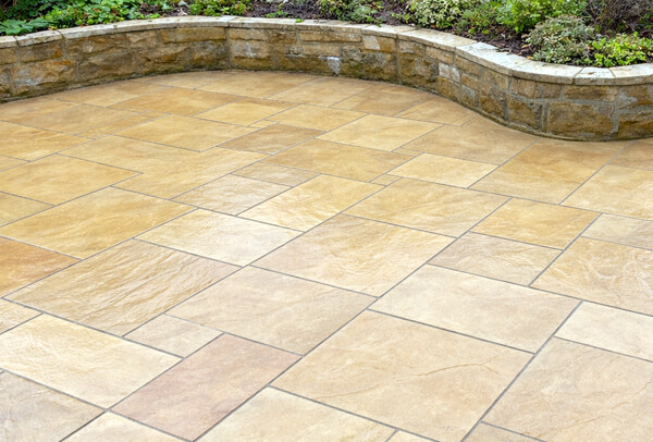 Patio after cleaning on sandstone and paving in Milton Keynes