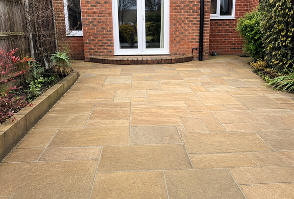 Patio surfaces in Northampton after cleaning, with a brighter fresher appearance