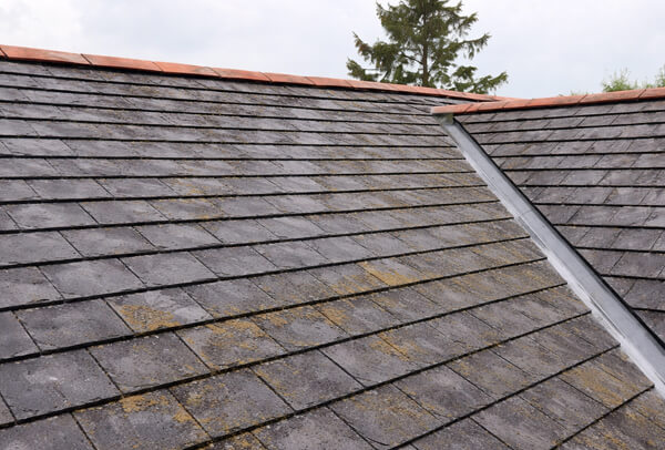 Before slate roof cleaning results in Milton Keynes