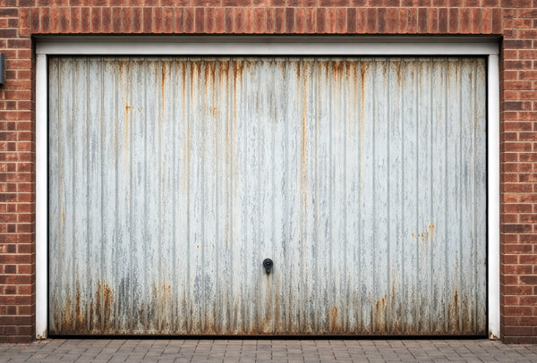Before steel garage door painting results in Milton Keynes