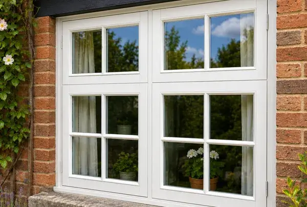 Timber window frame after painting with a fresh and neat exterior finish