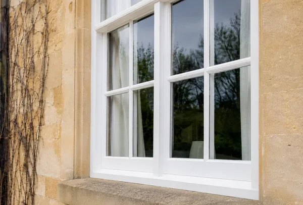 Timber window frame after painting with a neat fresh finish