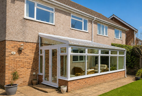 uPVC conservatory after frame painting with a modern finish