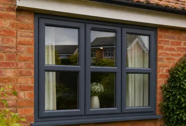 uPVC window frame after a colour change with a modern painted finish