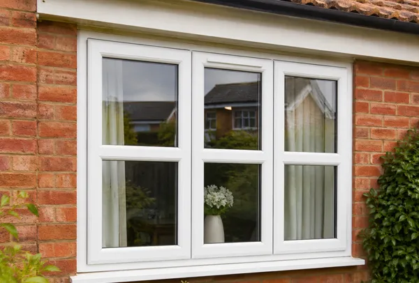 White uPVC window frame before a colour change with a plain dated appearance