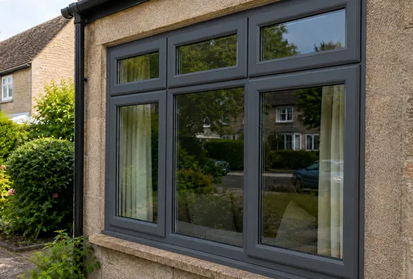 uPVC window frame after painting in a modern colour
