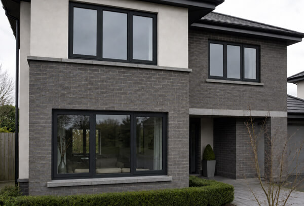 Aluminium window frames after spray painting in Aylesbury