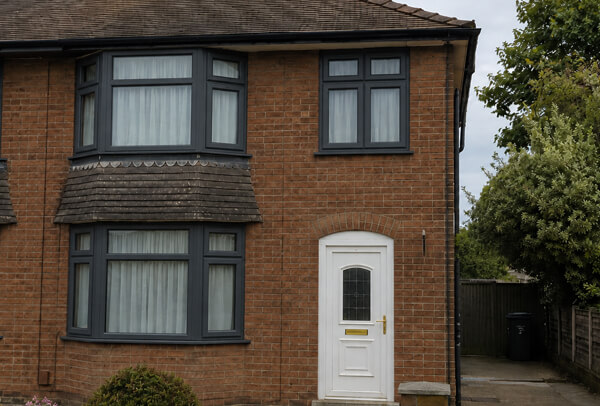 Front window frames after a cleaner painted finish in Aylesbury