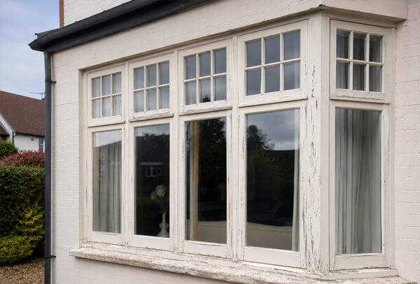 Older timber windows before repainting in Dunstable
