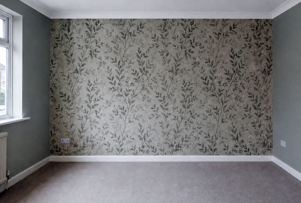 Interior decorating in Dunstable after painting with clean skirting boards and door frames