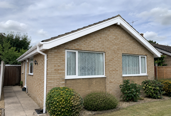 Bargeboard and guttering after painting in Dunstable