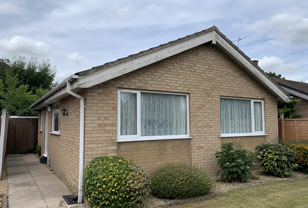 Bargeboard and guttering before painting in Dunstable