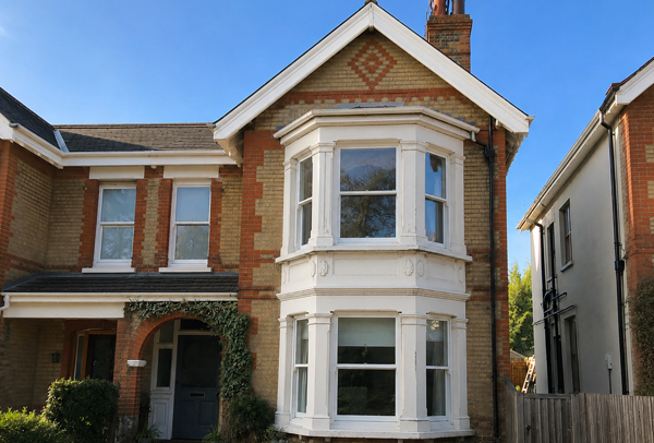 Roofline trim after painting in Dunstable with a tidy exterior finish