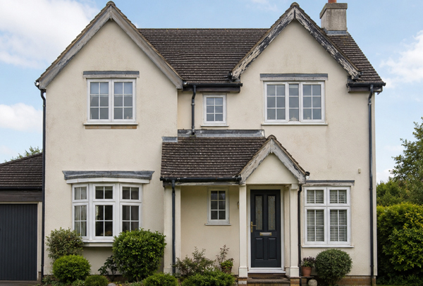 Soffits and fascias before refresh painting in Dunstable