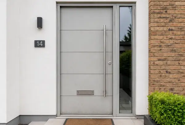 Tired front entrance before the door was repainted
