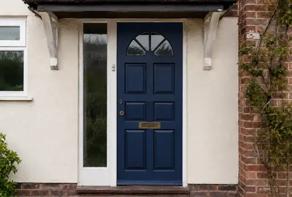 Front door after preparation and repainting
