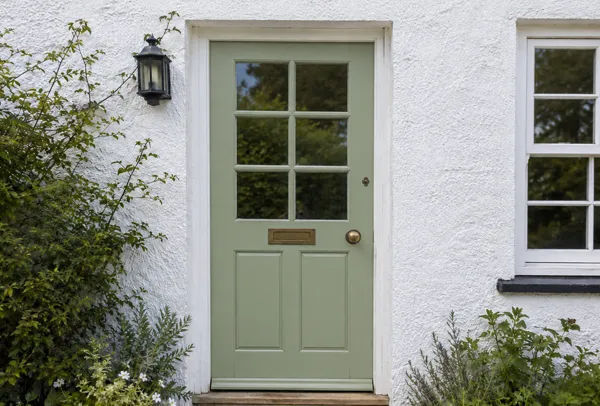 Front entrance after the door has been freshly repainted