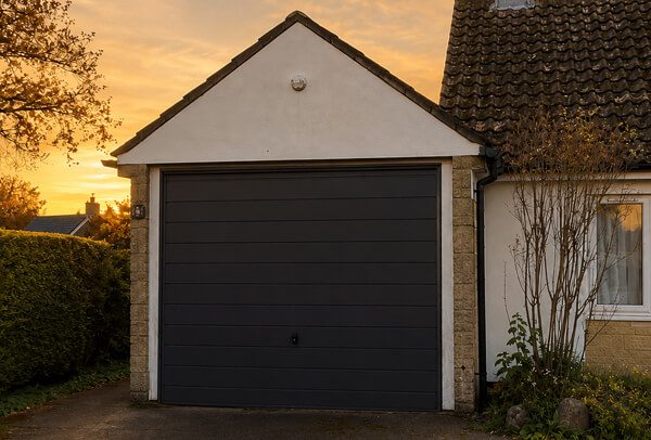 Garage door details after painting in Watford