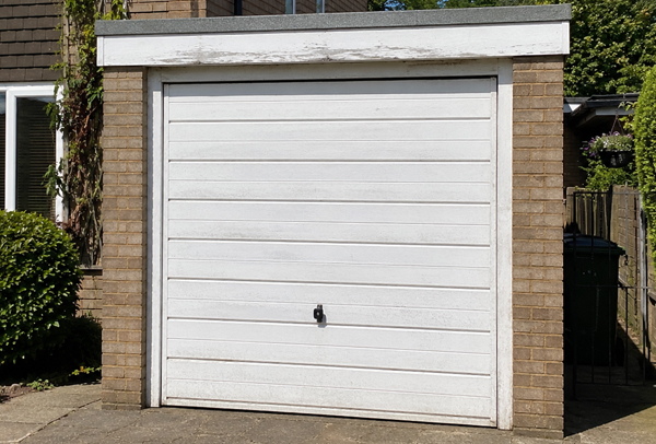 Sound garage door before repainting in Aylesbury