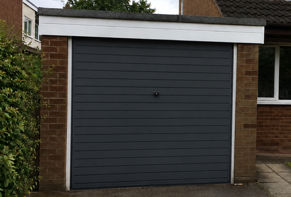 Metal garage door after repainting in Dunstable