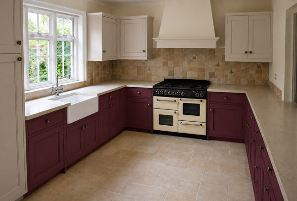 Kitchen layout after cupboard refurbishment and spray painting in Stevenage