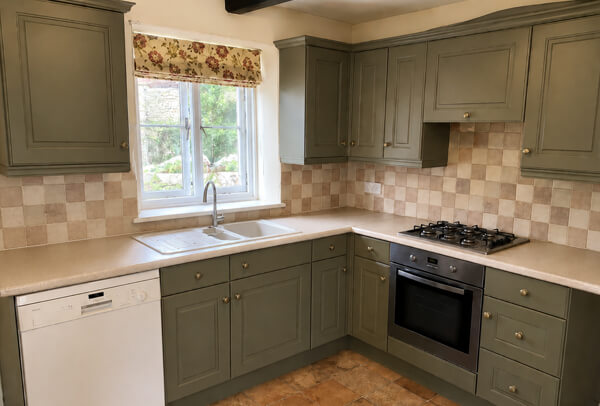 Kitchen after painted cupboard refurbishment in Aylesbury