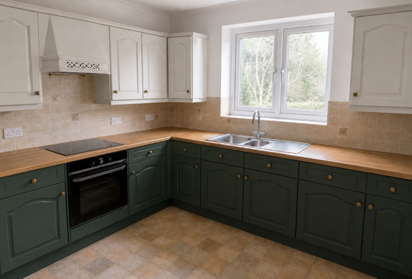 Kitchen in Ampthill after cupboard painting with a modern painted finish