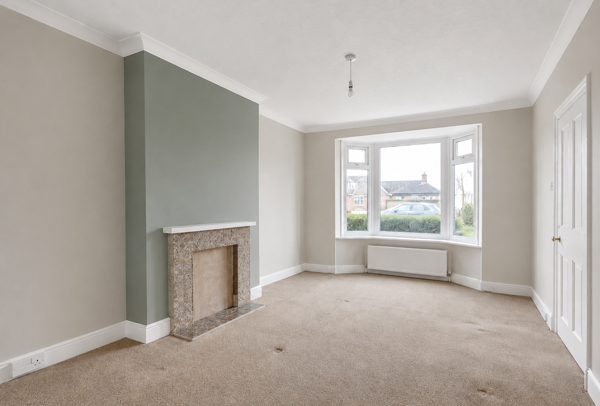 Living room in Ampthill after painting and decorating with fresh walls and clean woodwork