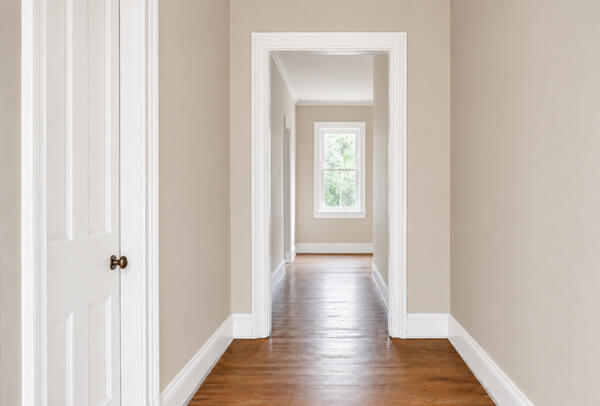 Interior woodwork in Aylesbury after painting with clean skirting boards and door frames