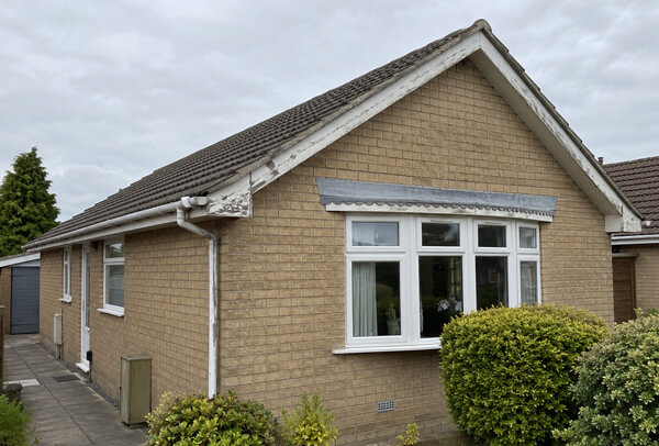 Soffit bargeboard and guttering before painting in Houghton Regis